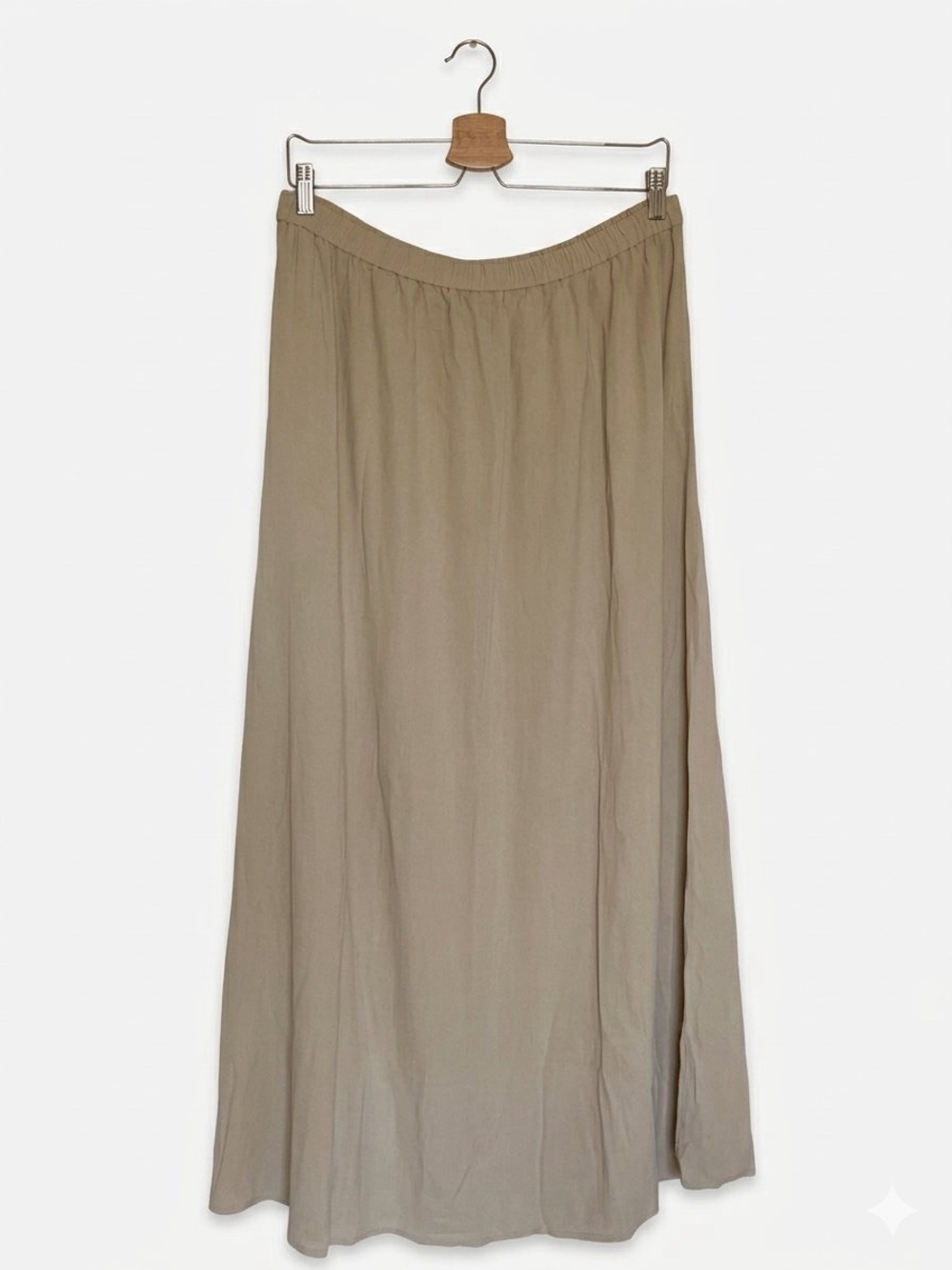 Eileen Fisher 100% Silk Maxi Skirt Beige Tan Neutral Size Large